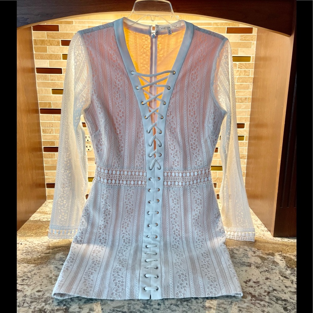 NWOT Endless Rose White Lace Dress, Medium